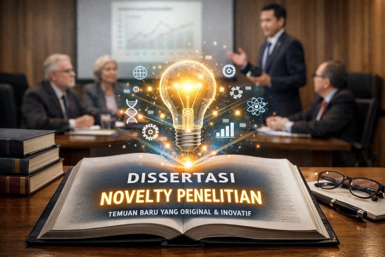 Mahasiswa doktoral mempersiapkan ujian disertasi